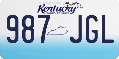 KY license plate 987JGL