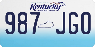 KY license plate 987JGO