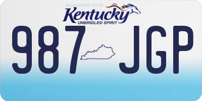 KY license plate 987JGP