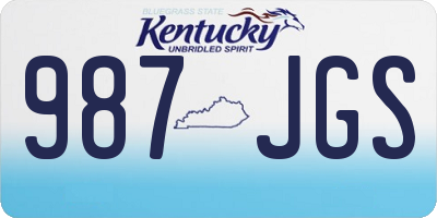 KY license plate 987JGS