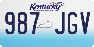 KY license plate 987JGV