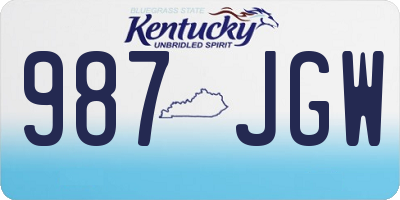 KY license plate 987JGW