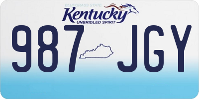 KY license plate 987JGY