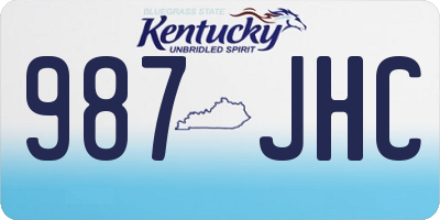 KY license plate 987JHC
