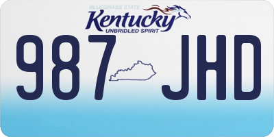 KY license plate 987JHD
