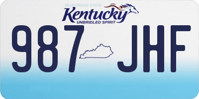 KY license plate 987JHF