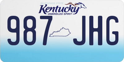 KY license plate 987JHG