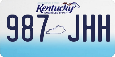 KY license plate 987JHH