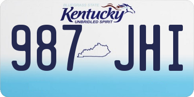KY license plate 987JHI