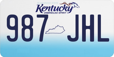 KY license plate 987JHL