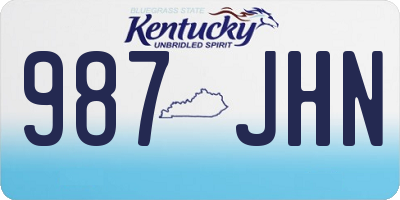 KY license plate 987JHN