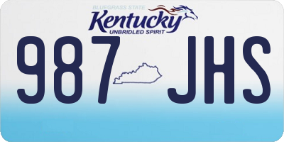 KY license plate 987JHS