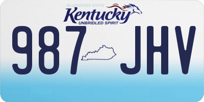 KY license plate 987JHV