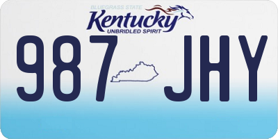 KY license plate 987JHY