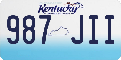 KY license plate 987JII