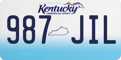 KY license plate 987JIL
