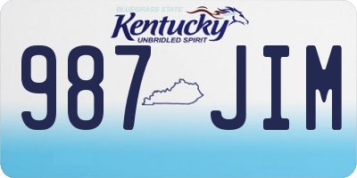 KY license plate 987JIM