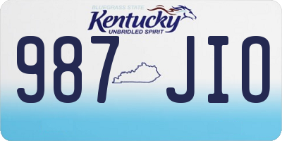 KY license plate 987JIO
