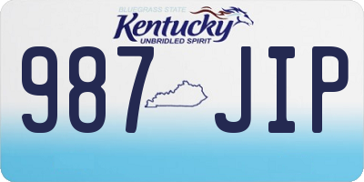 KY license plate 987JIP