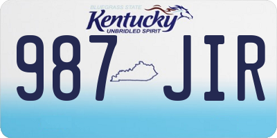 KY license plate 987JIR