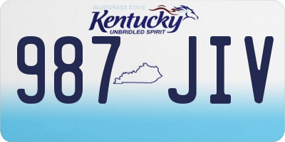 KY license plate 987JIV