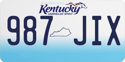 KY license plate 987JIX