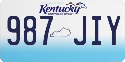 KY license plate 987JIY