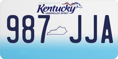 KY license plate 987JJA