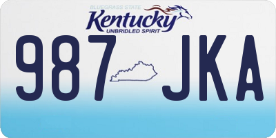KY license plate 987JKA