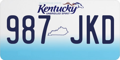 KY license plate 987JKD