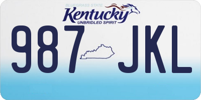 KY license plate 987JKL