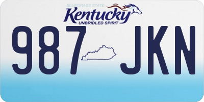 KY license plate 987JKN