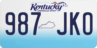 KY license plate 987JKO
