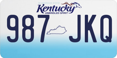KY license plate 987JKQ