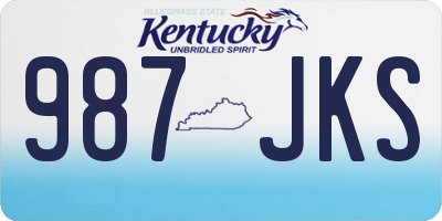 KY license plate 987JKS