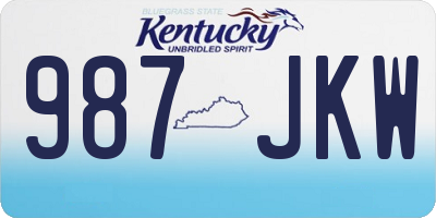 KY license plate 987JKW