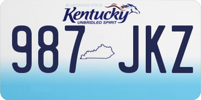 KY license plate 987JKZ