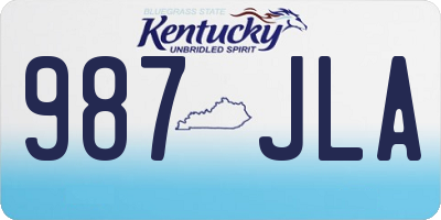 KY license plate 987JLA