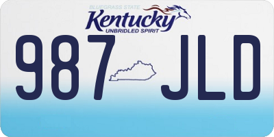 KY license plate 987JLD