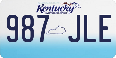 KY license plate 987JLE