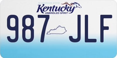KY license plate 987JLF
