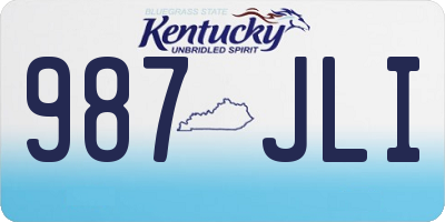 KY license plate 987JLI