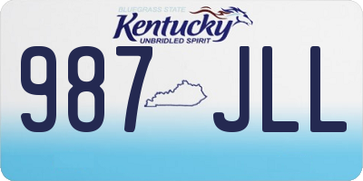 KY license plate 987JLL
