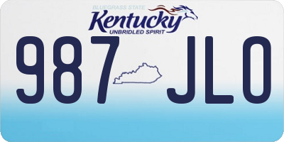 KY license plate 987JLO