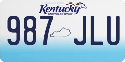 KY license plate 987JLU