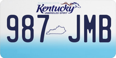 KY license plate 987JMB