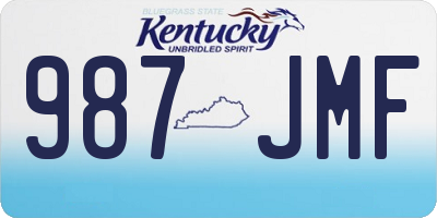 KY license plate 987JMF