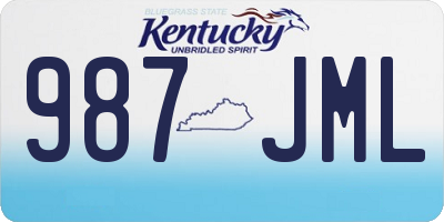 KY license plate 987JML