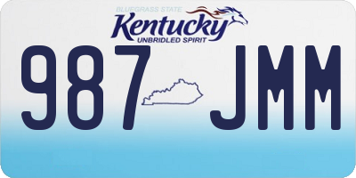KY license plate 987JMM