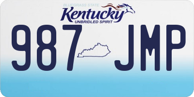 KY license plate 987JMP